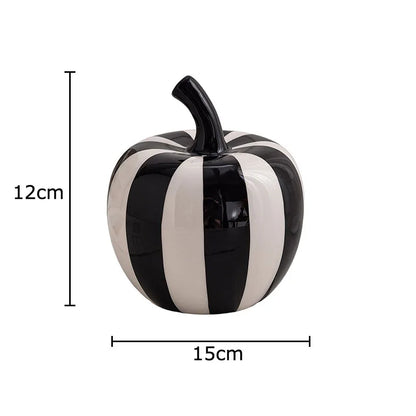 Black and White Striped Fruit Sculpture