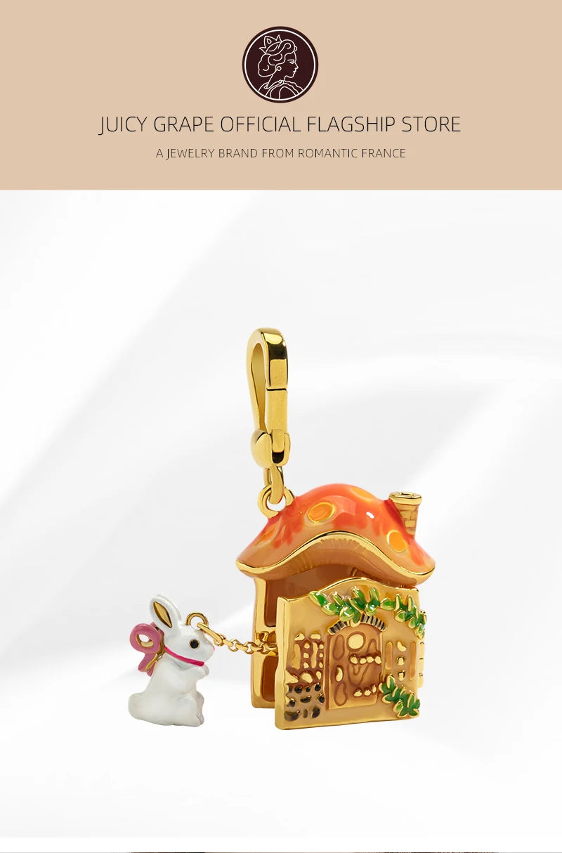 Rabbit &amp; Mushroom House Necklace
