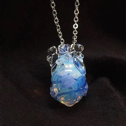 Glass Anatomical Heart Necklace
