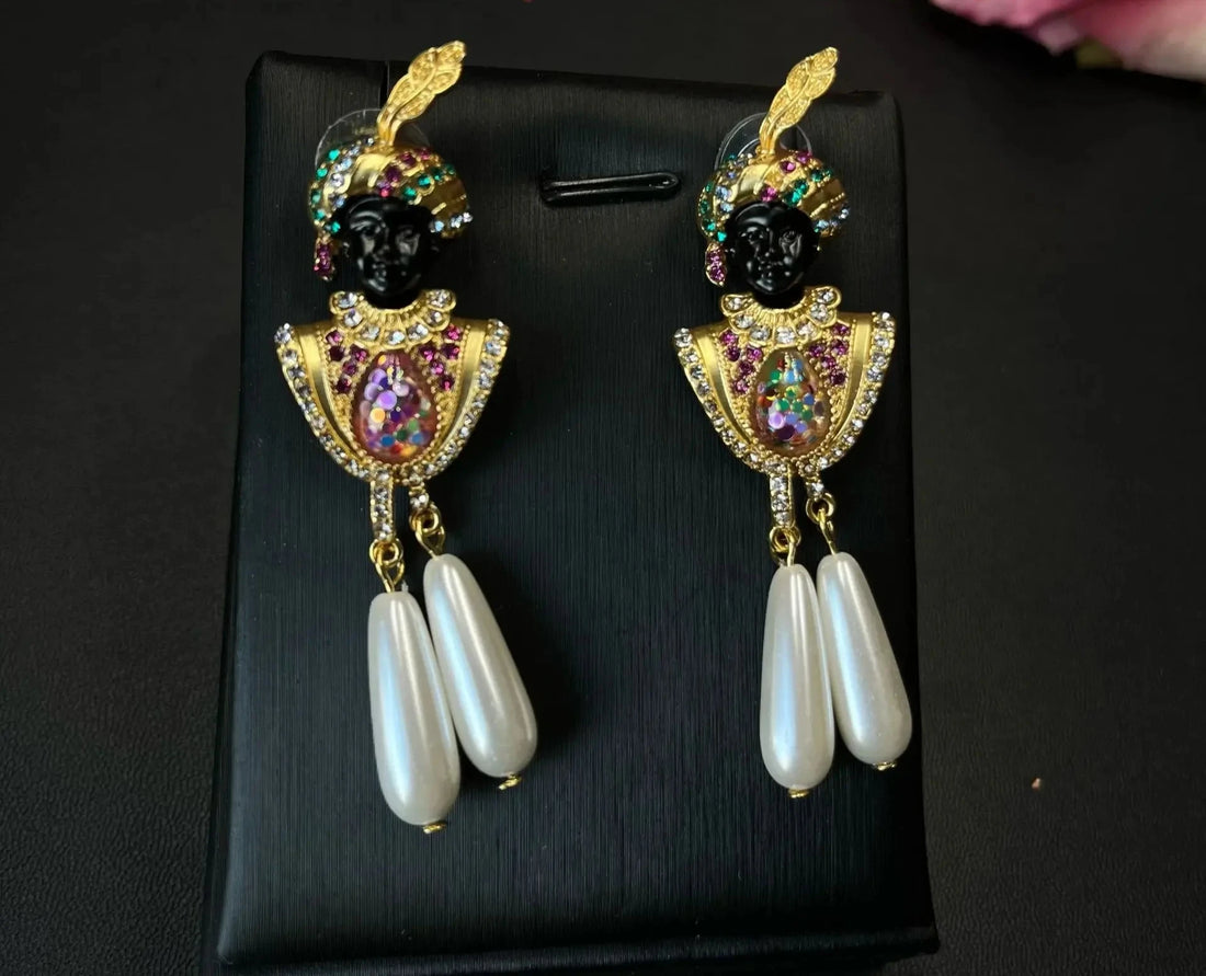 Tribal Chief Earrings - Floral Fawna