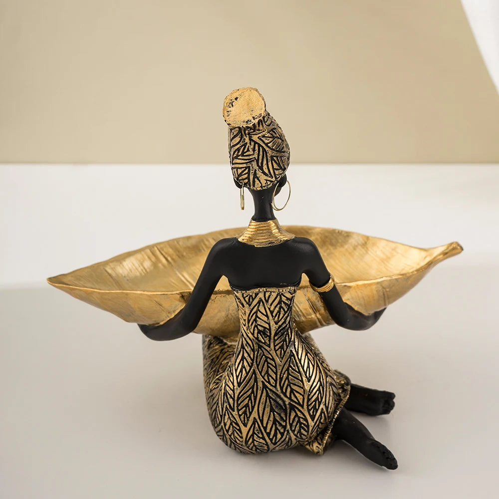 African Woman Trinket Tray - Floral Fawna