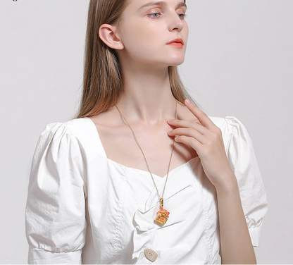 Rabbit &amp; Mushroom House Necklace