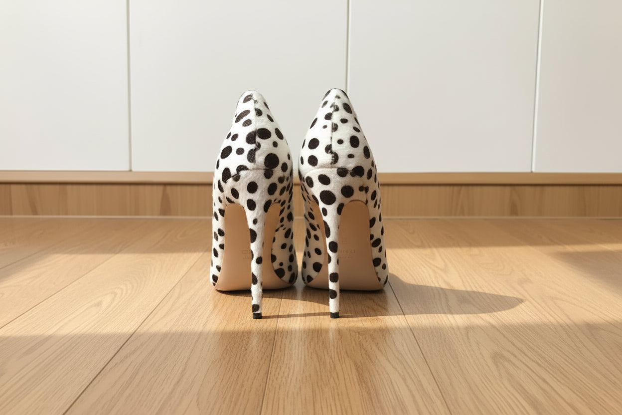 Dalmatian Flock High Heels
