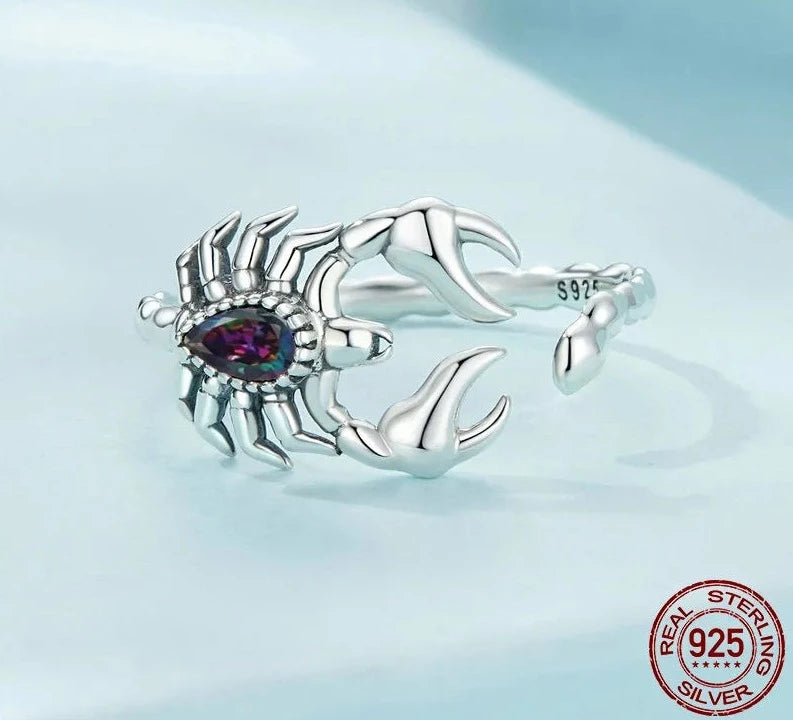 Sterling Silver Scorpion Ring - Floral Fawna