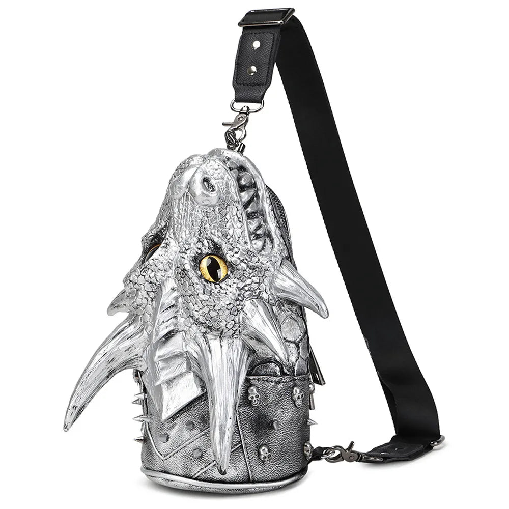 3D Dragon Head Crossbody Bag - Floral Fawna