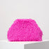 Oversized Faux Feather Clutch Bag - Floral Fawna