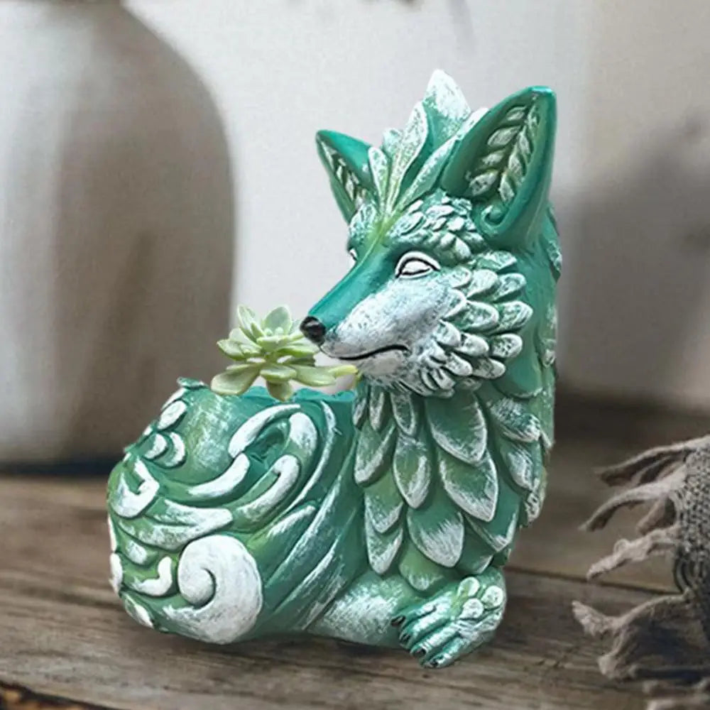 Fox Resin Planter