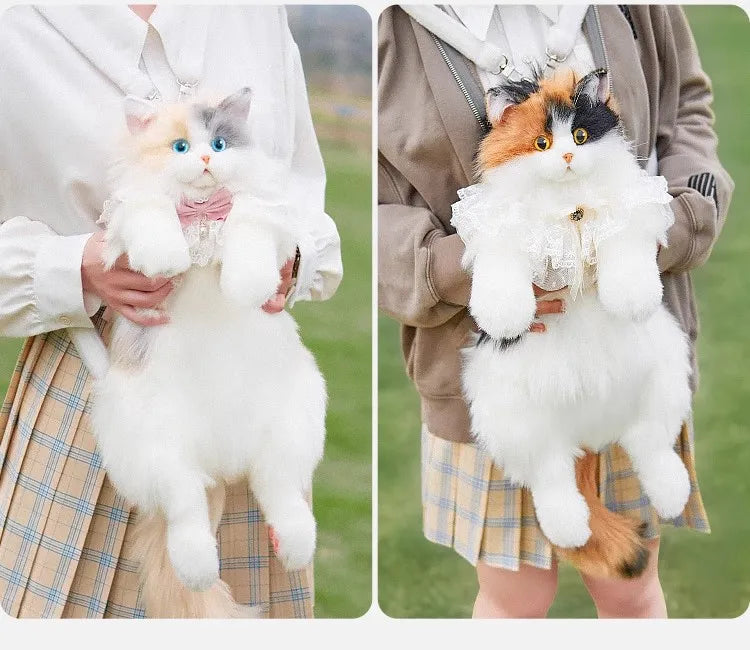 Realistic Plush Cat Backpack