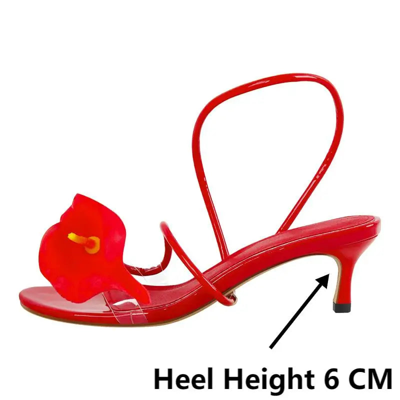 Open Toe Flower Petal Heels