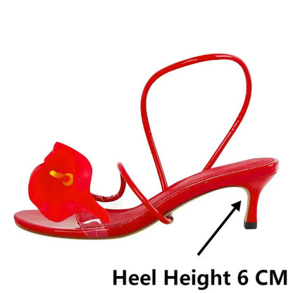Open Toe Flower Petal Heels