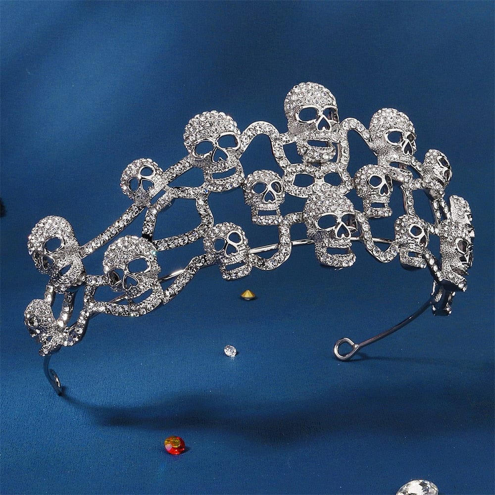 Rhinestone Skull Crown - Floral Fawna