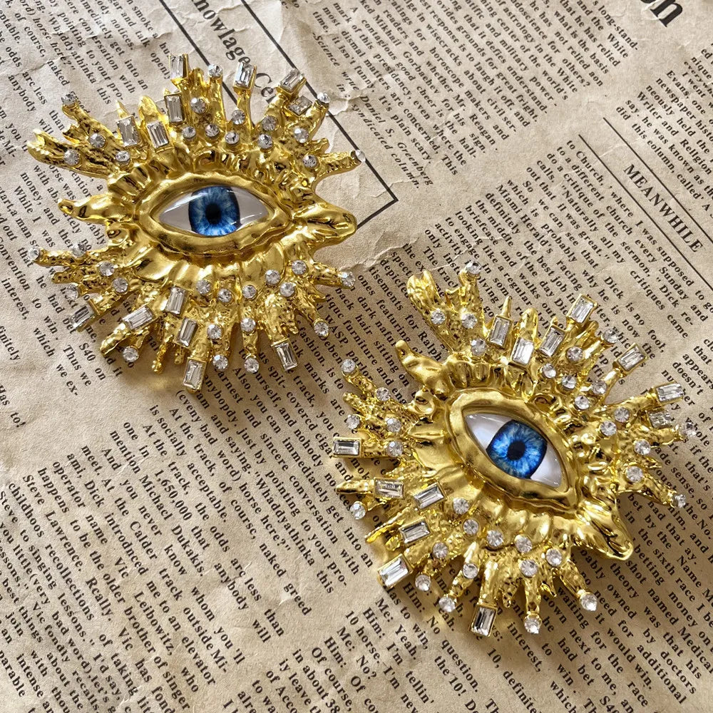 Statement Baroque Eye Earrings - Floral Fawna