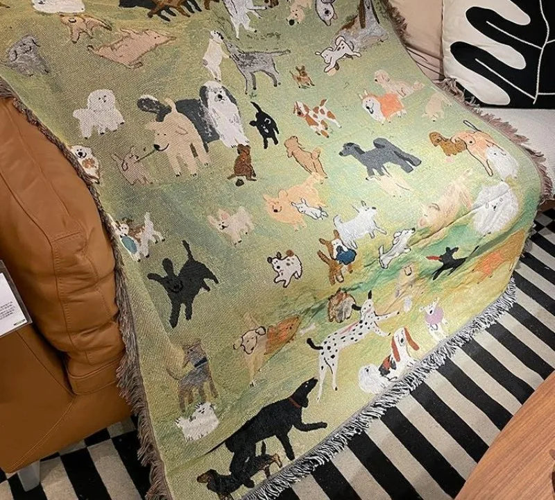 Dog Park Tapestry Throw