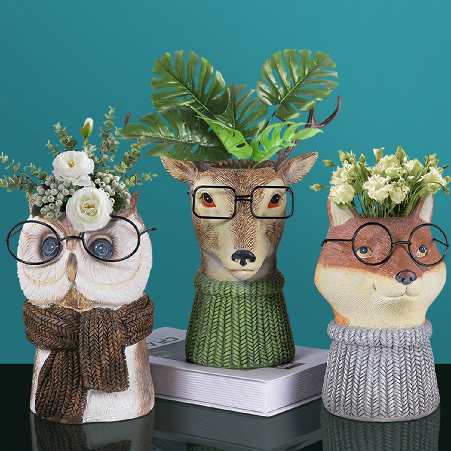 Animal Wearing Glasses Plant Pot