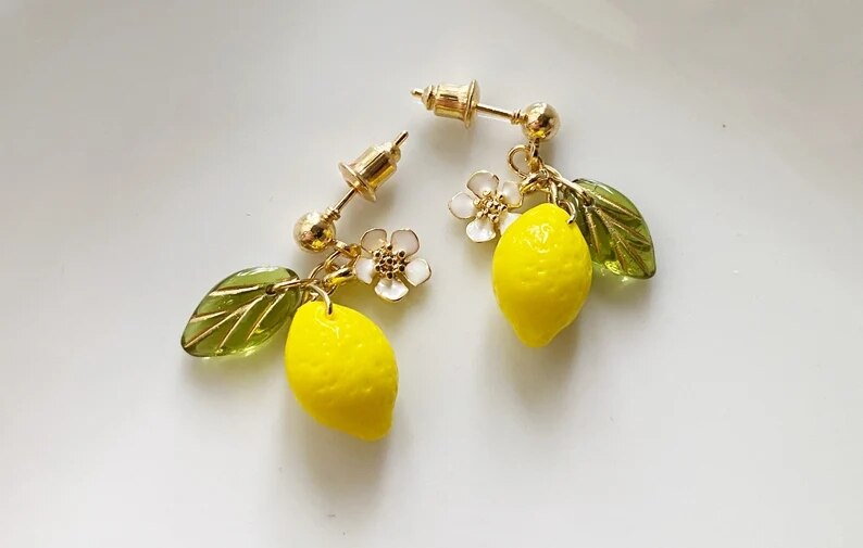 Czech Bead Lemon Drop Earrings - Floral Fawna