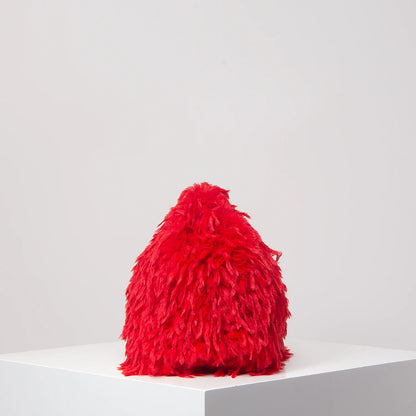 Oversized Faux Feather Clutch Bag