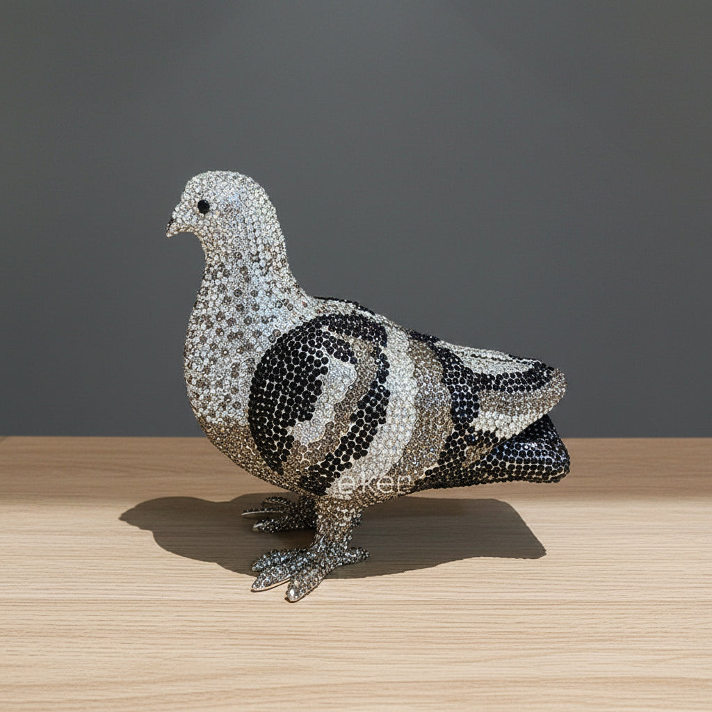 Crystal Pigeon Clutch Bag