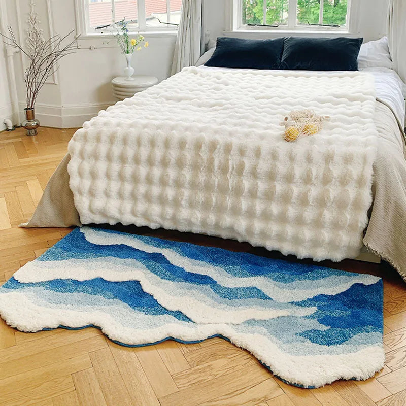 Ocean Wave Shaggy Rug - Floral Fawna