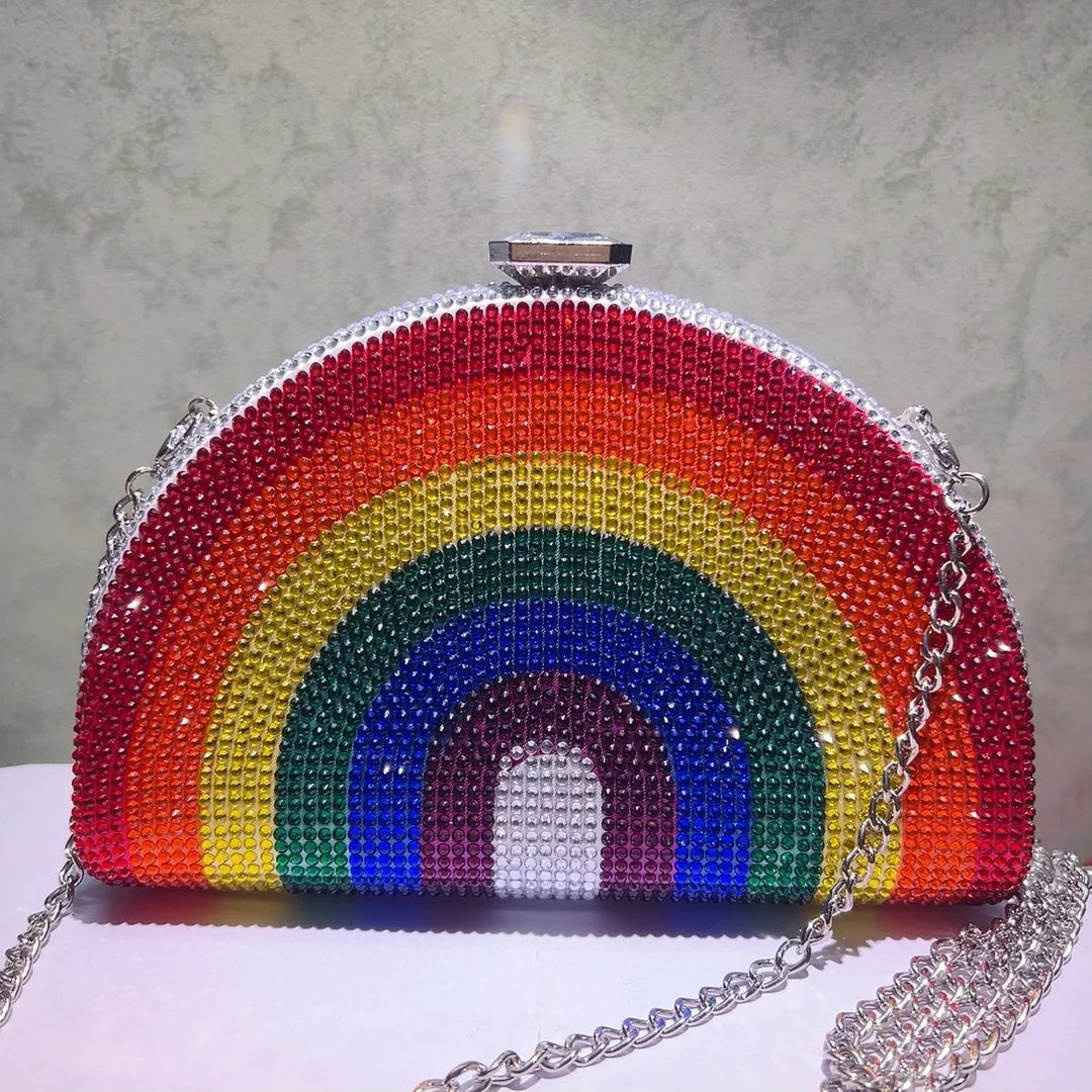 Rainbow Sequin Clutch Bag