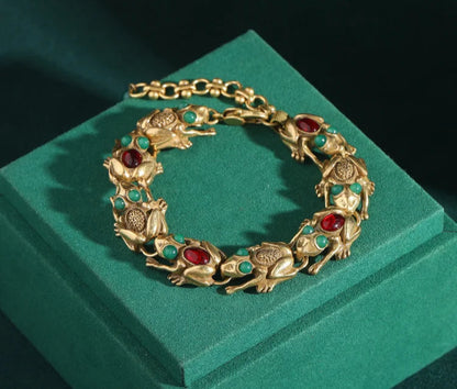 18K Gold Frog Plated Bracelet