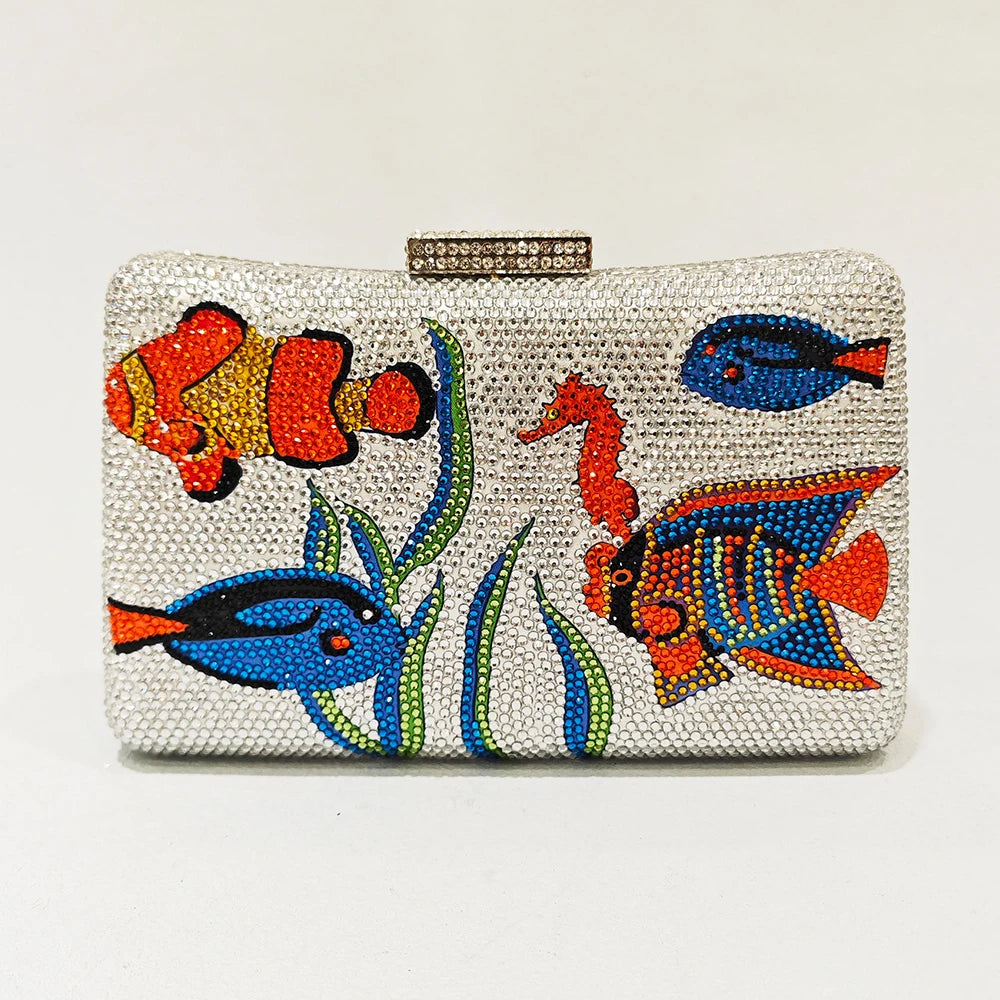 Tropical Fish Crystal Clutch Bag - Main Image
