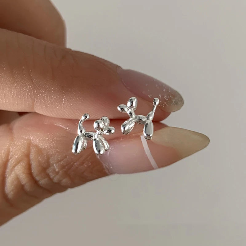 Sterling Silver Balloon Dog Earrings - Floral Fawna