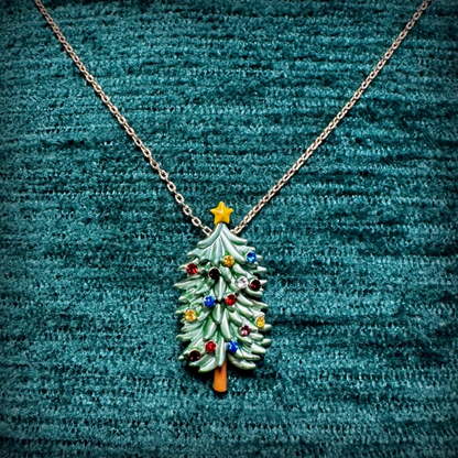 Gold Plated Christmas Tree Necklace