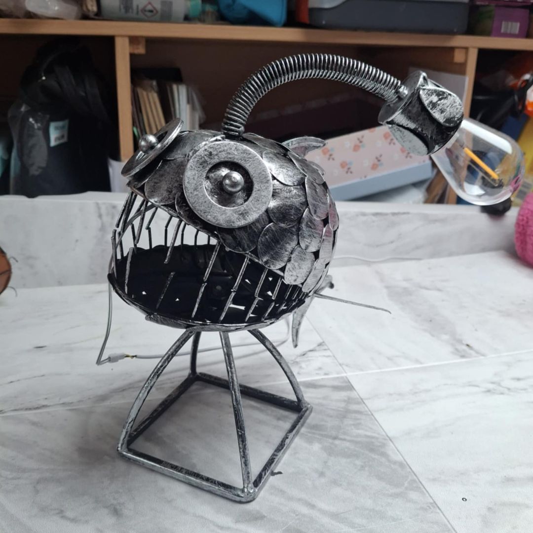 Iron Angler Fish Table Lamp