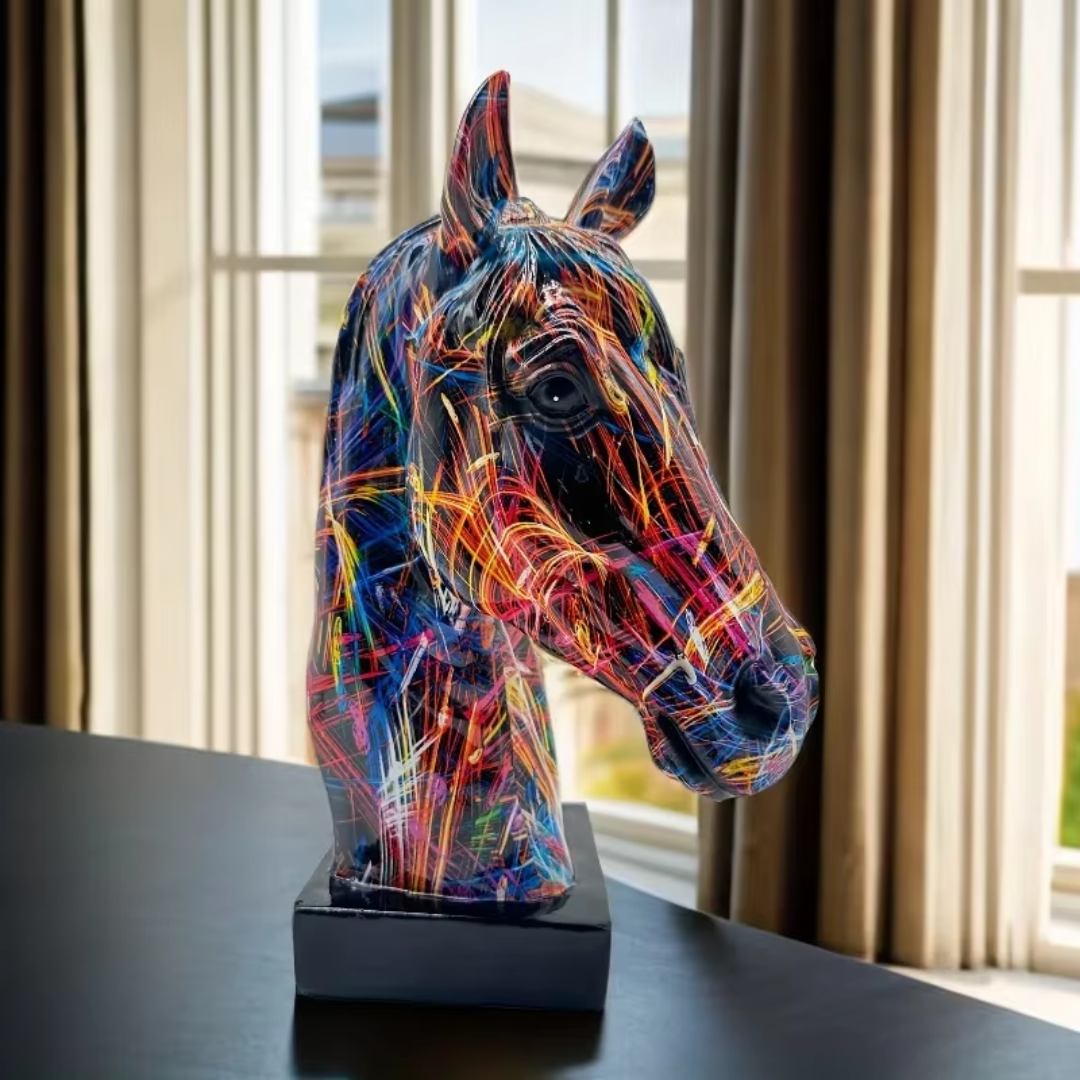 Abstract Horse Head Sculpture