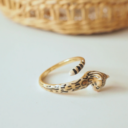 Enamel Leopard Open Ring