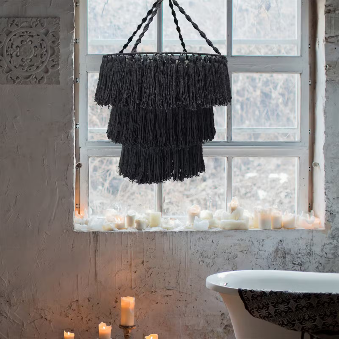Natural Macrame Chandelier
