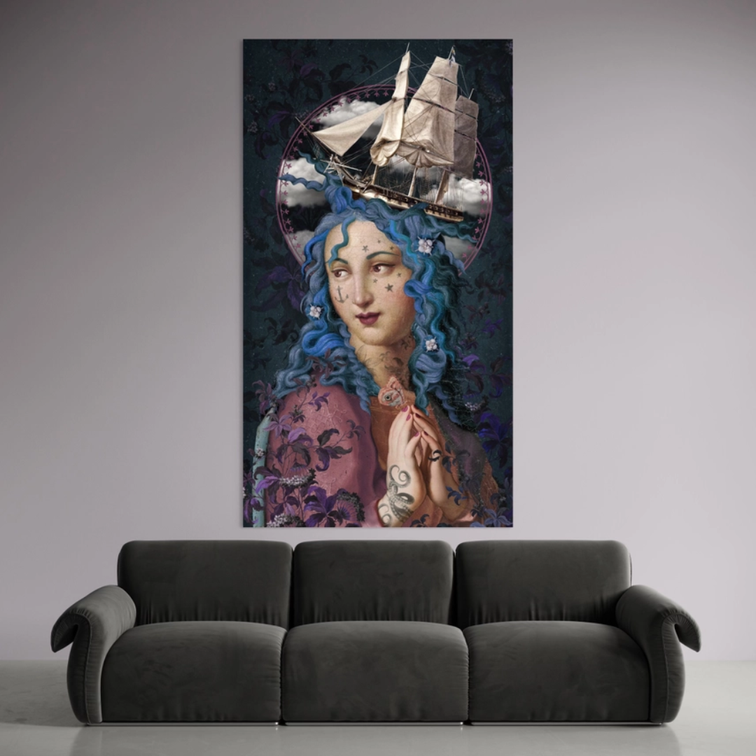 Velvet Amphitrite Goddess Wall Hanging