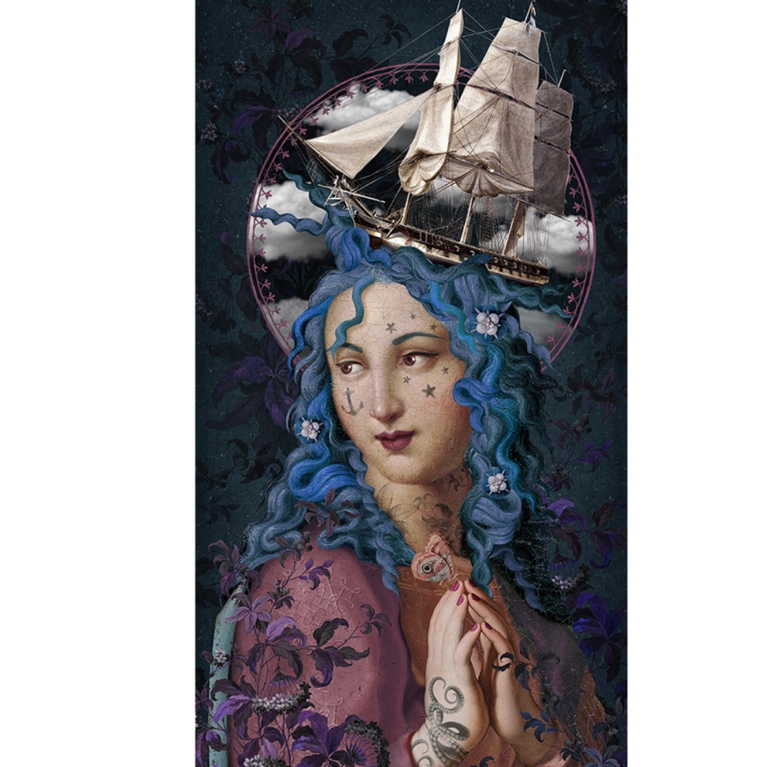 Velvet Amphitrite Goddess Wall Hanging