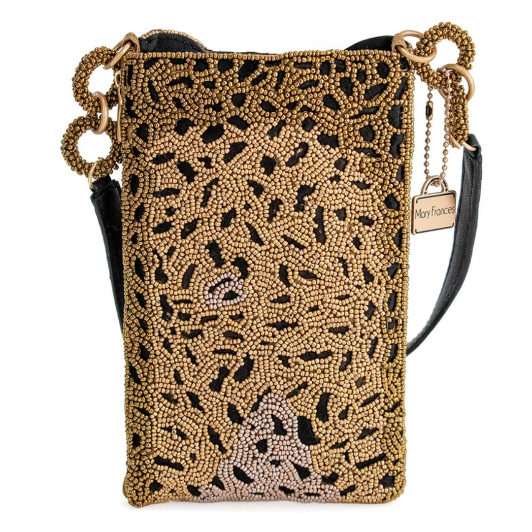 Beaded Leopard Crossbody Bag