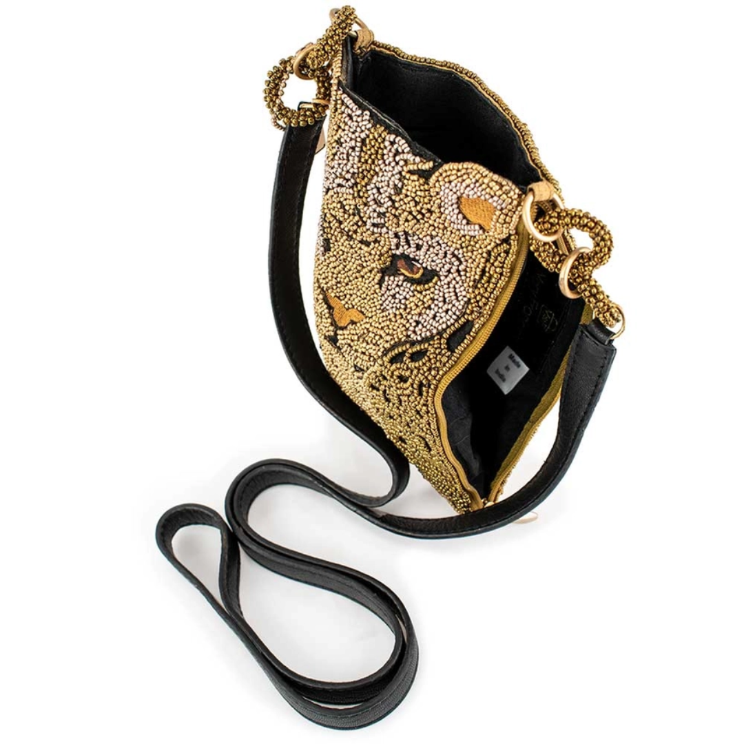 Beaded Leopard Crossbody Bag