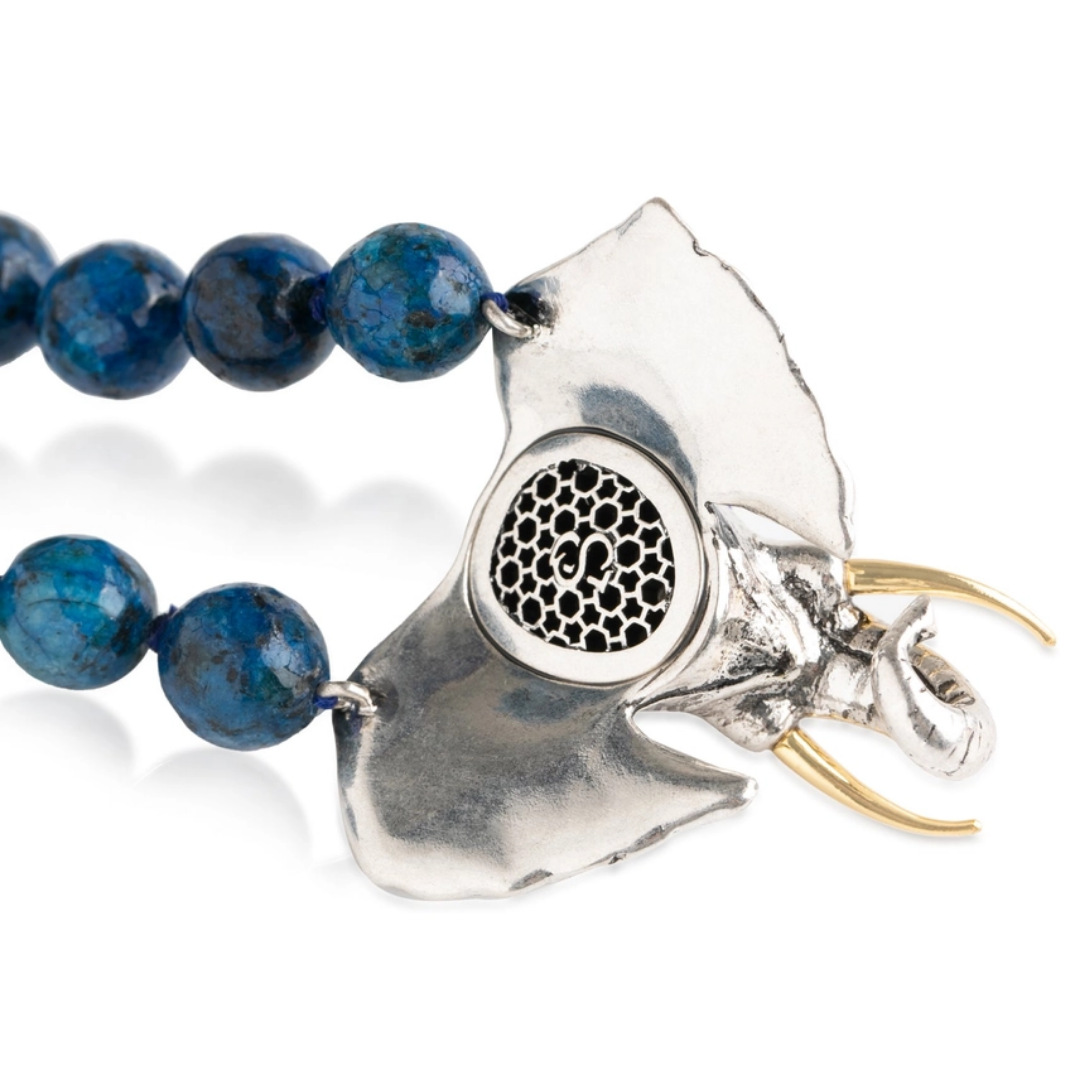 Elephant Head and Lapis Statement Necklace