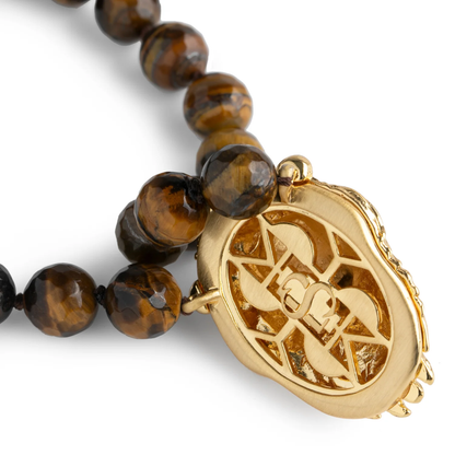 Lion Head and Tigers Eye Statement Necklace