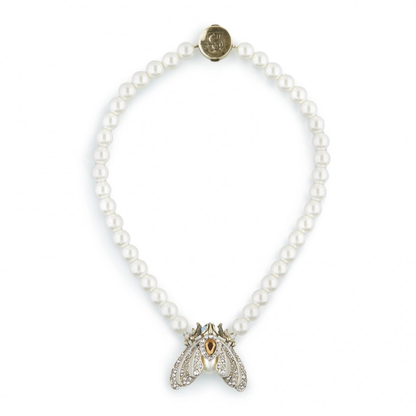 Pearl Moth Statement Necklace