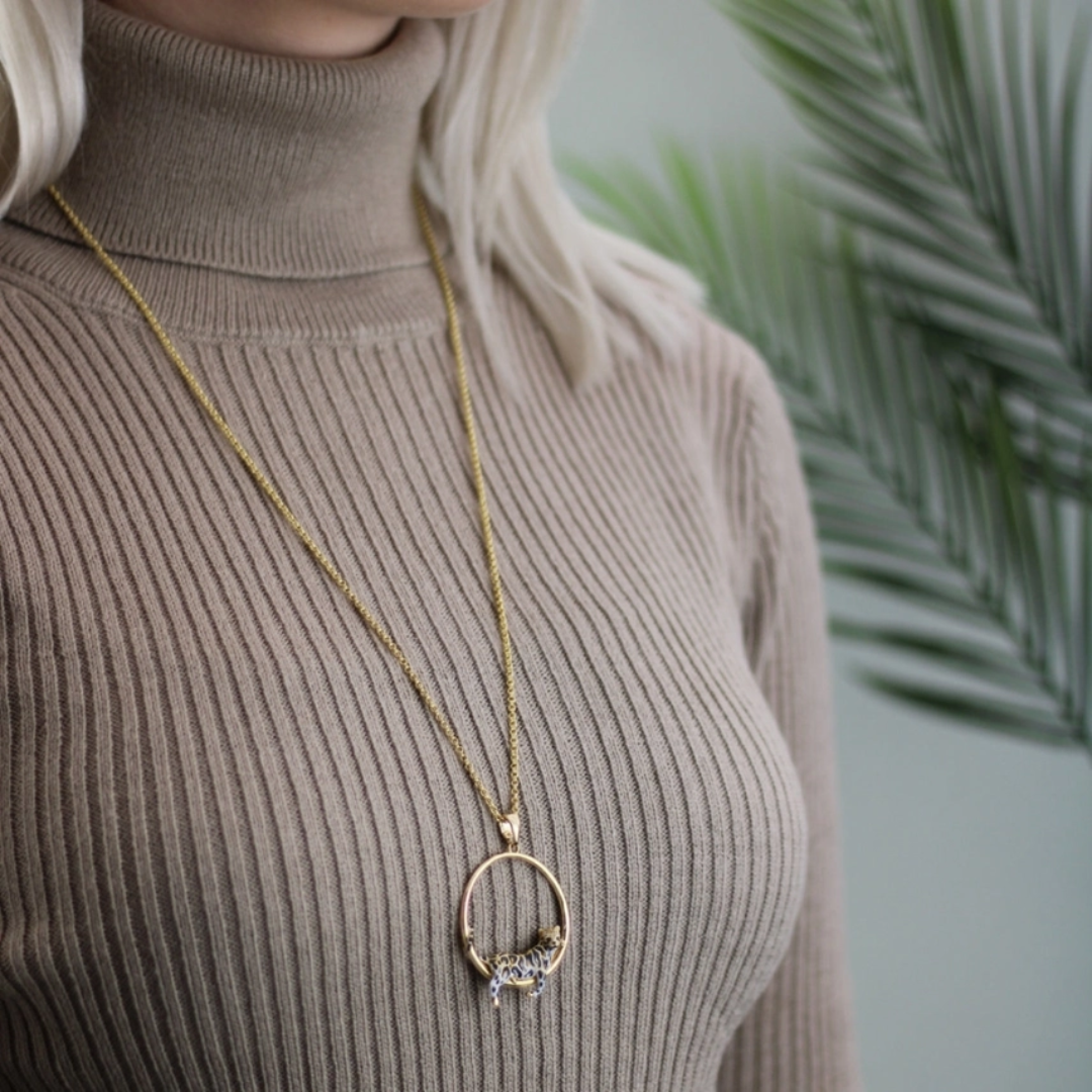 Leopard Hoop Necklace