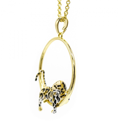 Leopard Hoop Necklace