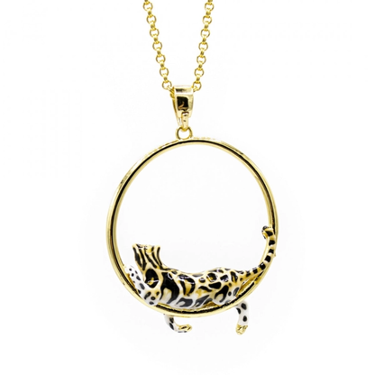 Leopard Hoop Necklace