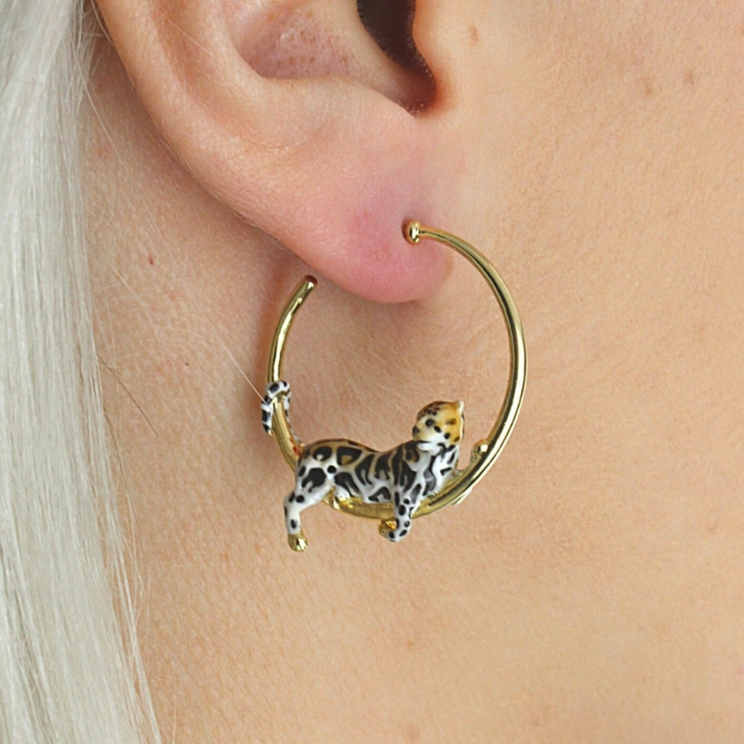 Leopard Hoop Earrings