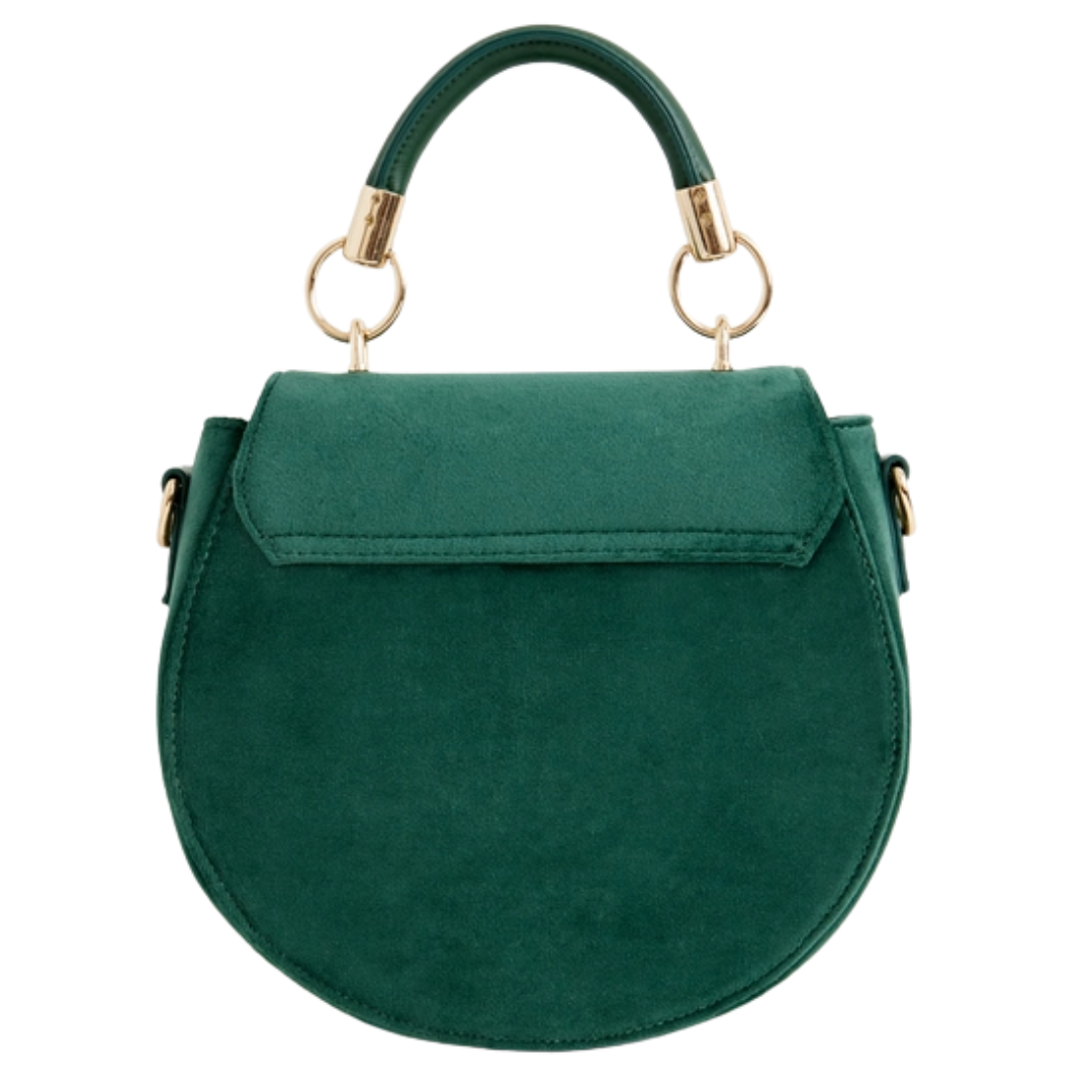 Robin Love Fern Green Velvet Embroidered Purse