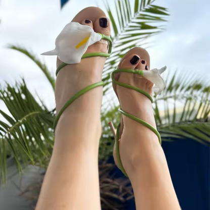 Open Toe Flower Petal Heels
