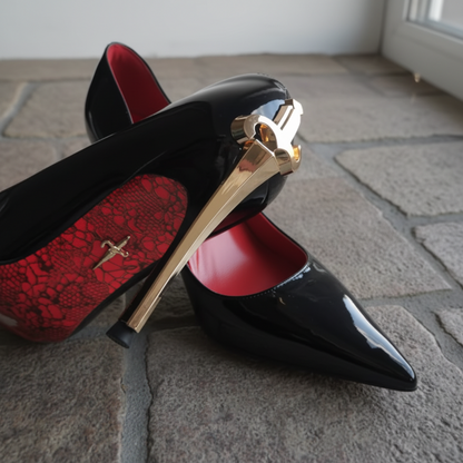 Metallic Dagger High Heels