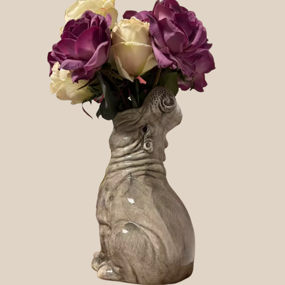 Hippopotamus Ceramic Vase