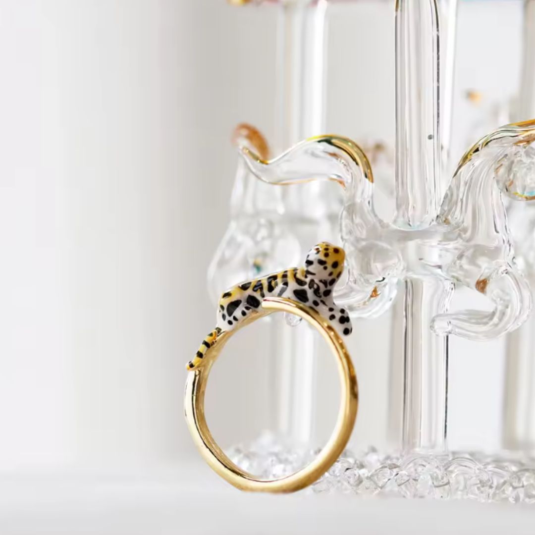 Enamel Leopard Open Ring