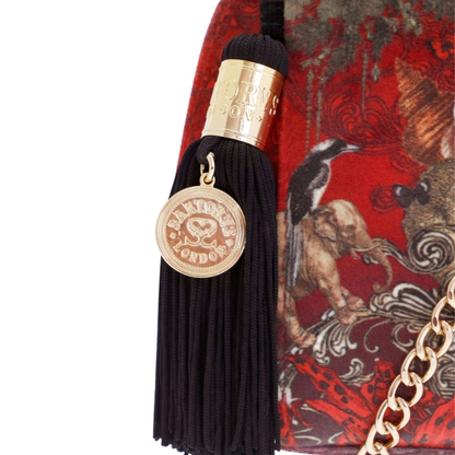 Colonial Ceylon Red Velvet Crossbody Bag