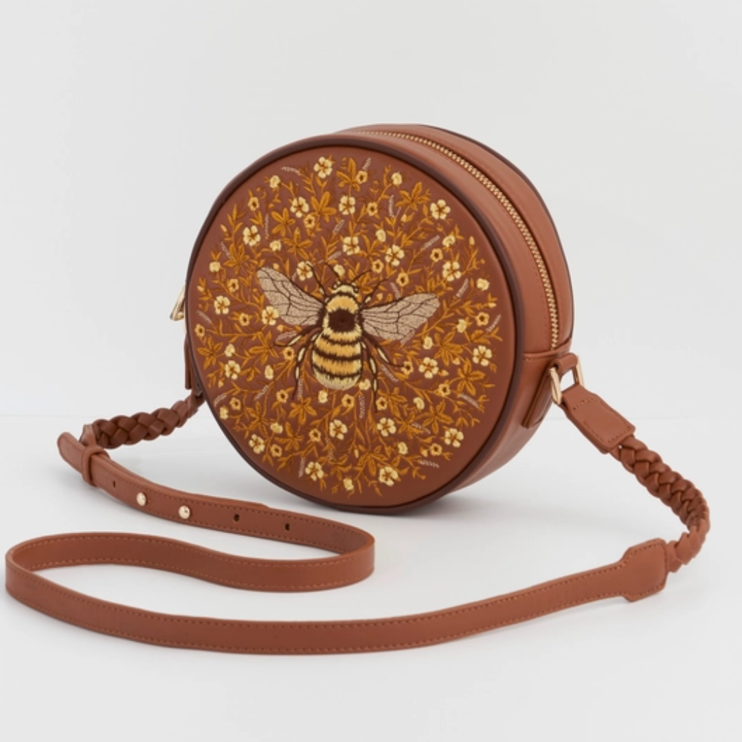 Bumble Bee Tan Circle Purse