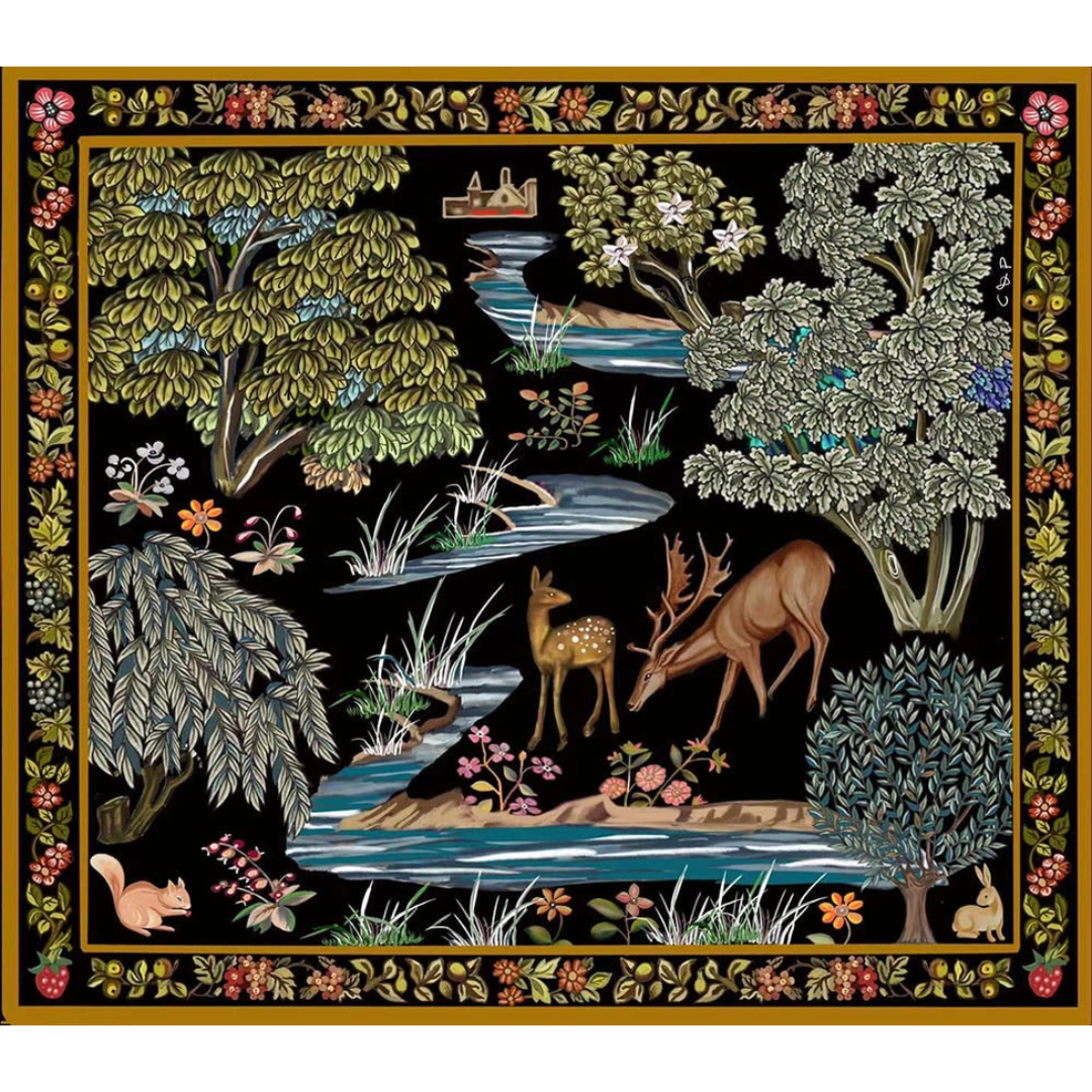 William Morris The Brooks Black Wall Hanging